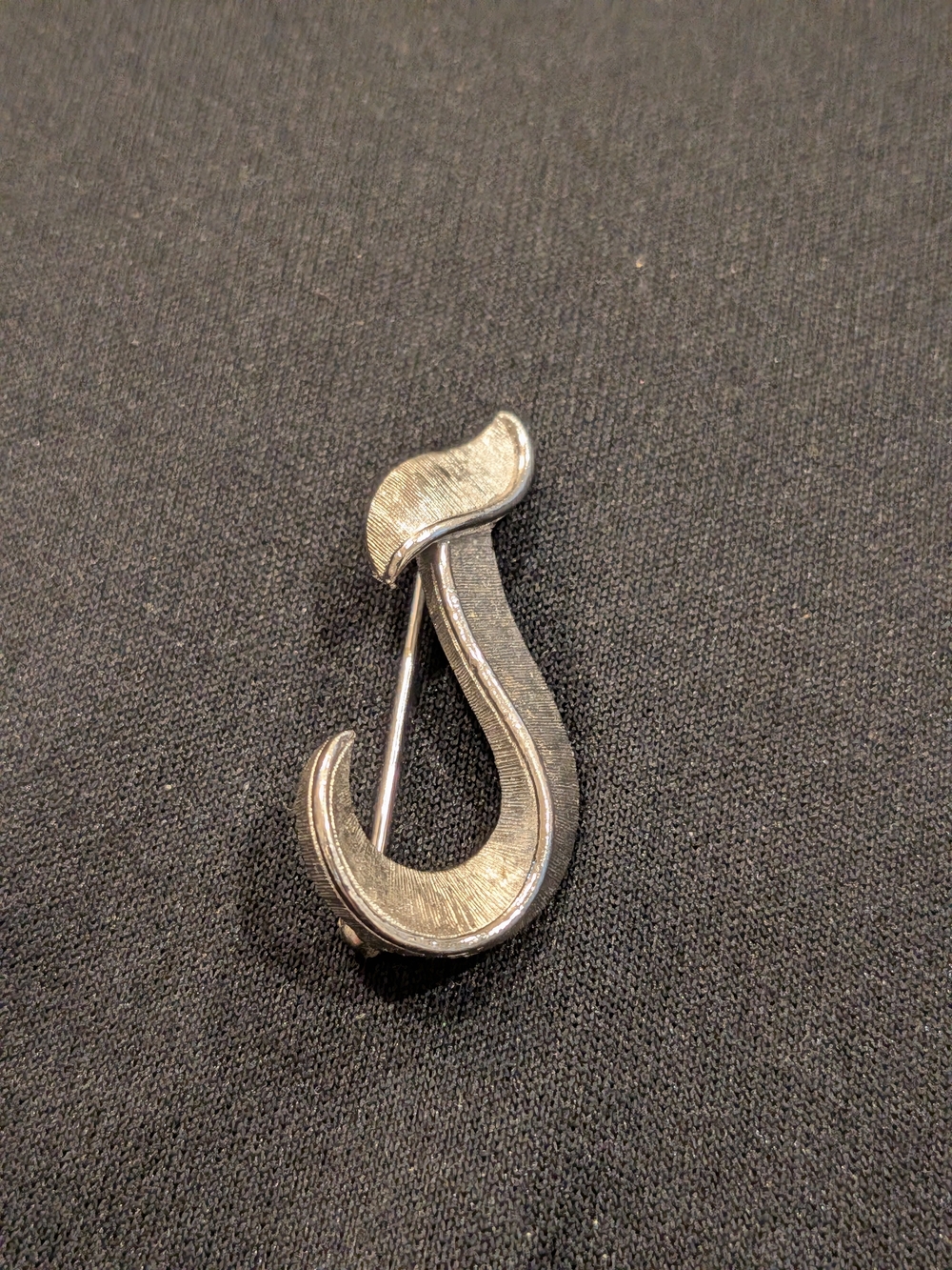 Crown Tritari Vintage 1960s Silver Tone Monogram J Brooch